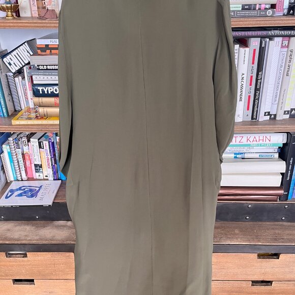 COS BATWING-SLEEVE OLIVE/KHAKI DRESS W/ POCKETS. BUSINESS / CASUAL. SIZE 8. - Picture 8 of 10